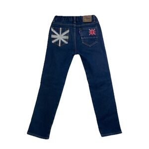 VTG Prps‎ Union Jack Jeans 24x24 Dark Wash Y2K Rare Made in Japan Indie Sleaze